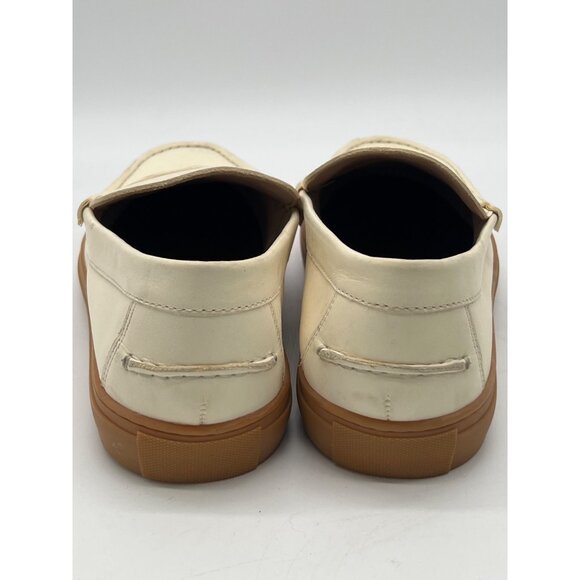 G.H. Bass Mens White Leather Penny Loafers With Gum Sole Size 8 - Picture 4 of 13